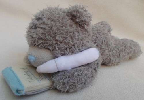 RATHER RARE LYING DOWN TATTY TEDDY  (ME TO YOU)  - VERY BUSY WRITING!!