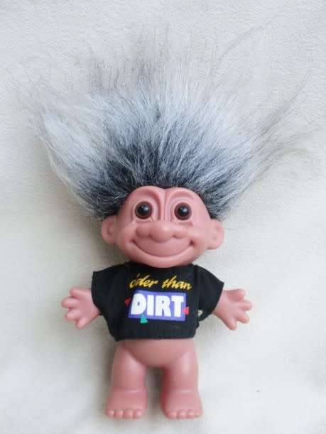CUTE RUSS BERRIE TROLL - A RARE ONE WITH GREY HAIR!!