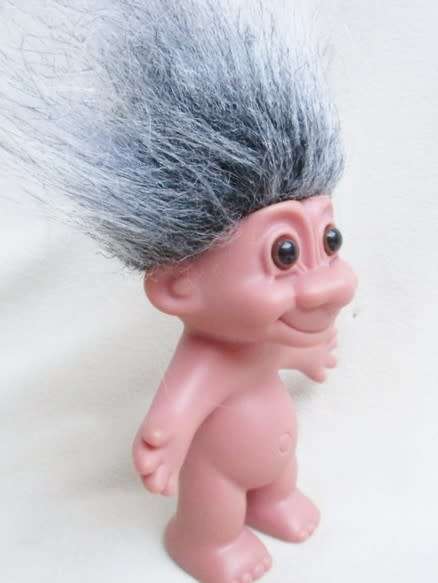 CUTE RUSS BERRIE TROLL - A RARE ONE WITH GREY HAIR!!