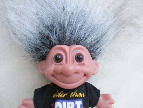 CUTE RUSS BERRIE TROLL - A RARE ONE WITH GREY HAIR!!