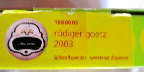QUIRKY RUDIGER GOETZ/SWEETY RITZENHOFF PORCELAIN SWEETENER DISPENSER IN ORIGINAL BOX - GREAT GIFT!