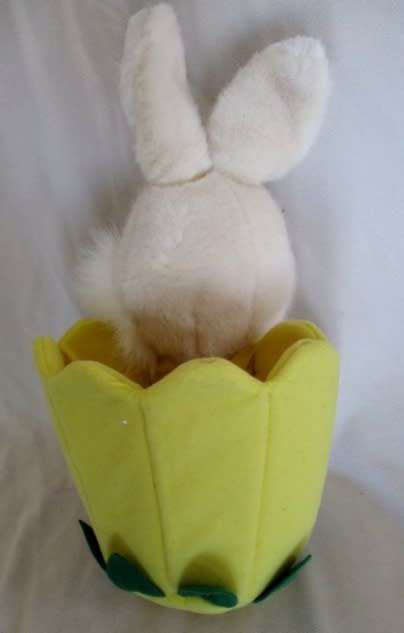 CUTE TOY WORLD BUNNY RABBIT WITH BASKET - GREAT FOR STASHING EGGS AT EASTER!