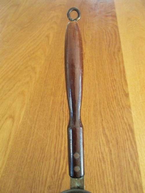 VERY OLD HAND HAMMERED COPPER MIDDLE EASTERN TURKISH COFFEE POT/CEZVE WITH WOODEN HANDLE