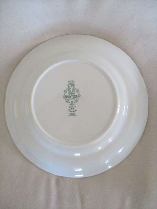 FOUR BEAUTIFUL LARGE PONTESA IRONSTONE PLATES WITH FLORAL DESIGN - MADE IN SPAIN