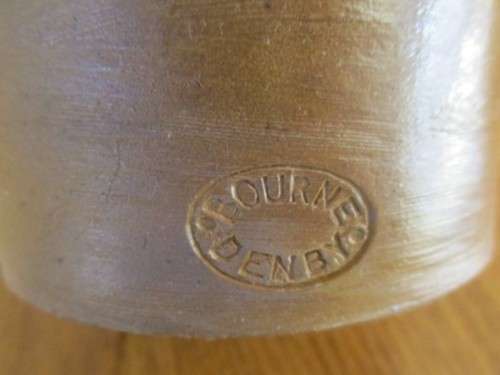 ANTIQUE BOURNE DENBY, ENGLAND STONEWARE MASTER INK CROCK
