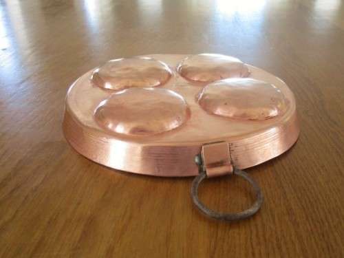 VINTAGE COPPER ESCARGOT/EGG POACHING PAN