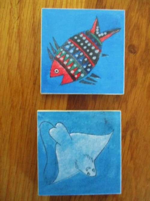 NINE CUTE `FISHY` THEMED FRIDGE MAGNETS