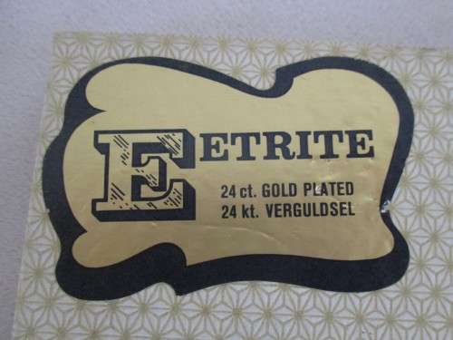 6  EETRITE FLEUR 24KT GOLD PLATED ROYAL ALBERT TEASPOONS -  (DISREGARD REFLECTIONS - BOXED AS NEW)
