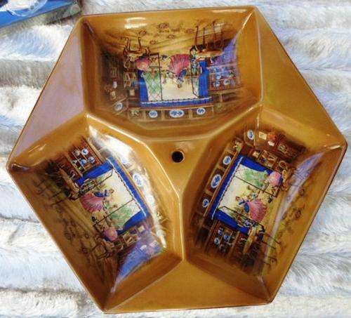STUNNING VINTAGE 'LANCASTER HANLEY ENGLISH WARE' DISH WITH 'ROSE MARIE' PATTERN