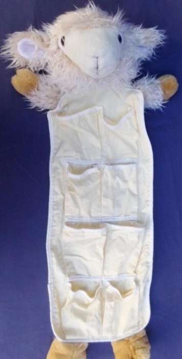 A LOVELY SOFT LAMB ORGANISER FOR BABY OR TO STORE THOSE LITTLE DOLLIES AND TOYS ETC!!