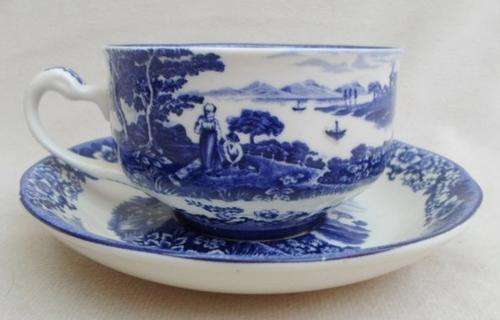 LOVELY BLUE AND WHITE 'WILLIAM JAMES- PASTORAL SYMPHONY' CUP AND SAUCER!!