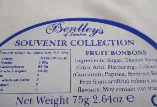 A CUTE BENTLEY`S OF LONDON FRUIT BONBONS TIN FROM THEIR SOUVENIR COLLECTION