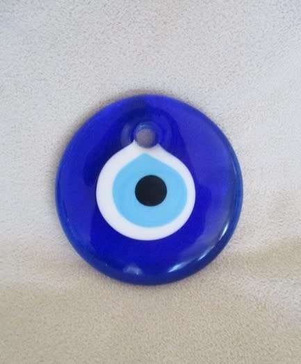 Two Turkish glass "Nazar Boncuk` (Evil Eye) Fridge magnets - to ward off bad energies
