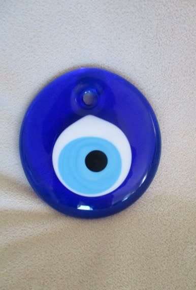 Two Turkish glass "Nazar Boncuk` (Evil Eye) Fridge magnets - to ward off bad energies