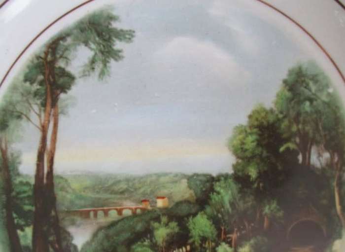 LORD NELSON WARE DISPLAY PLATE WITH WALL HANGER - TURNER `CROSSING THE BROOK`