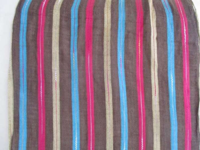 A COLOURFUL STRIPED SHAWL/THROW