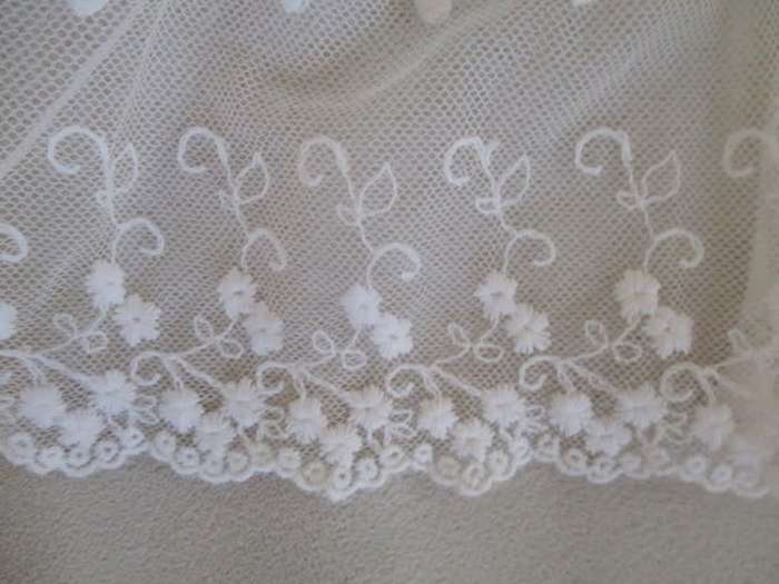 Beautiful double layered old lace embroidered and crocheted shawl to wear or drape