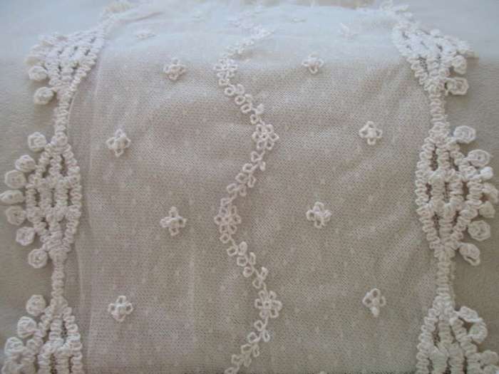 Beautiful double layered old lace embroidered and crocheted shawl to wear or drape