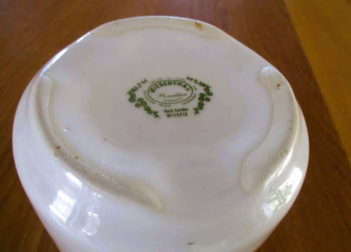 Large Wiesenthal Porzellan, Germany vase/jar/utensil holder - Herb garden no. 46418