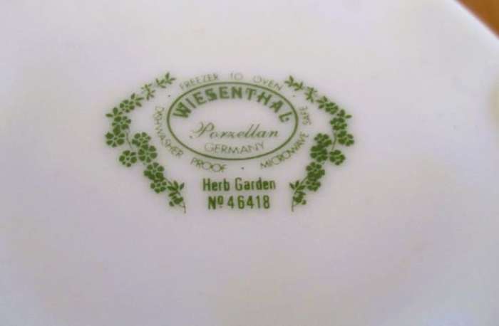 Large Wiesenthal Porzellan, Germany vase/jar/utensil holder - Herb garden no. 46418