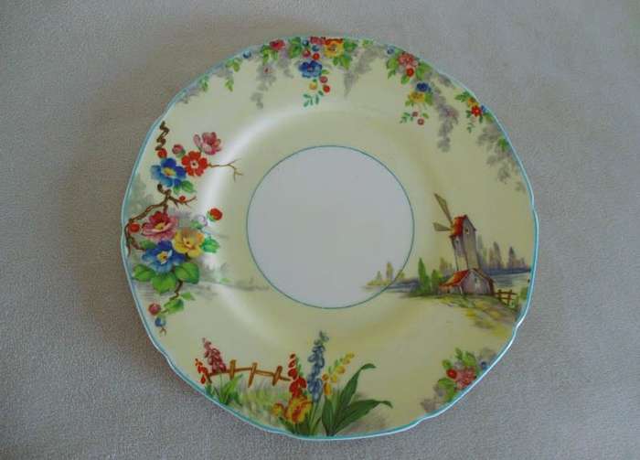 Circa 1936 t0 1954 Vintage Grindley, England art deco plate - Old Mill
