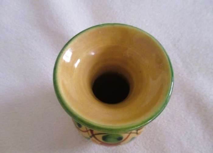 Pretty vintage hand painted Rdo de Ronda, Spain vase and display plate