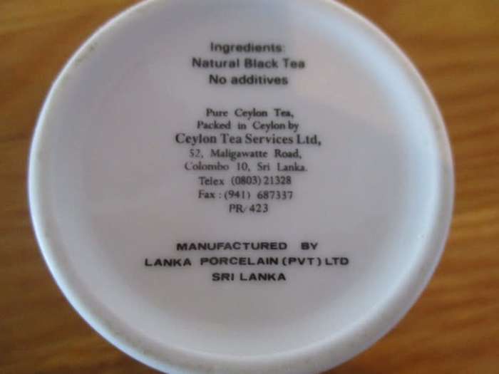 Small decorative porcelain Dilmah Ceylon tea caddy