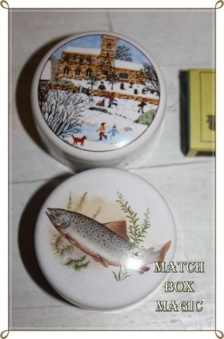 TWO GENTLEMAN,S  RELISH POTS WITH LIDS NICE COLLECTIBLE