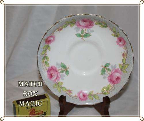 TUSCAN FINE ENGLISH BONE CHINA MADE IN ENGLAND :C8704D SAUCER ROSE DETAIL  EDGE VERY PRETTY