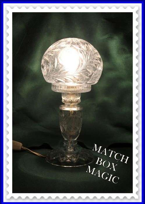 ROSE CUT GLASS TABLE LAMP SEE PICS FOR CONDITION HEIGHT APROX 35CM