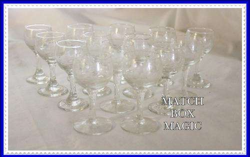 JOB LOT OF 14 GRAPE CUT APERITIF GLASSES SEE DESCRIPTION PAGE FOR MORE DETAIL