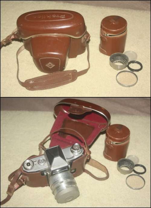 VINTAGE PRAKTICA IV B CAMERA IN CASE MADE IN WEST GERMANY PLUS BRAUN NURNBERG LENS CASE