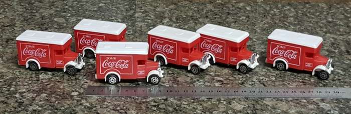 6 x Vintage Coca-Cola Spanish Toy Trucks (sold together as one lot)
