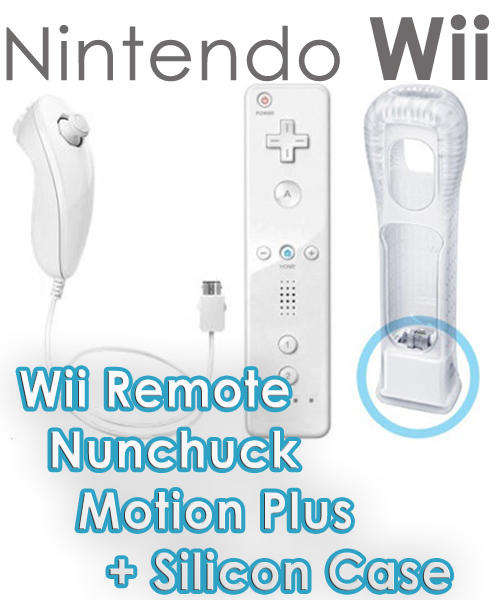 Remote & Nunchuck Controller with Motion Plus & Silicon Case: (Wii) Brand New - Special Promotion