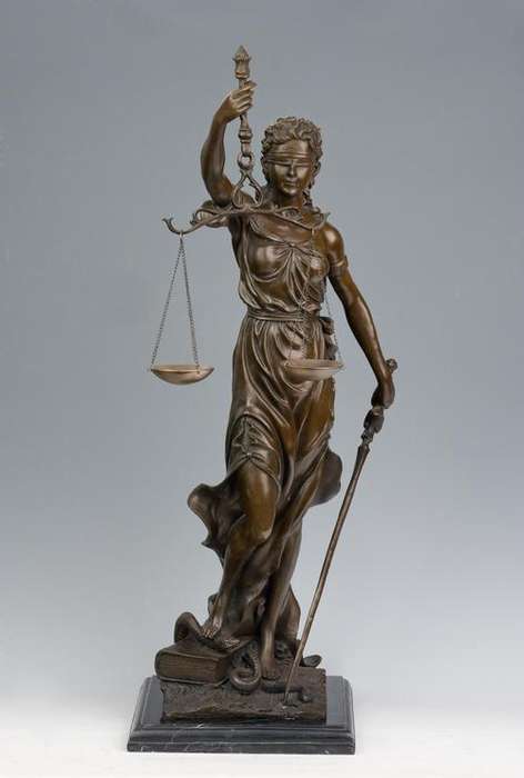 JUSTITSIA MADE AFTER HOUDON bronze LOVELY PIECE LOW STARTING PRICE