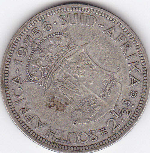 2 1/2 Circulated Shilling Coin from 1956