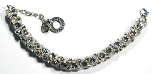 Atenea handmade Crystal bracelet with twist & turn beads & clear Preciosa crystals