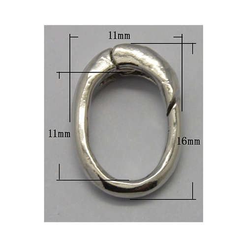 Brass Clasp Finding, antique silver, 16x11mm