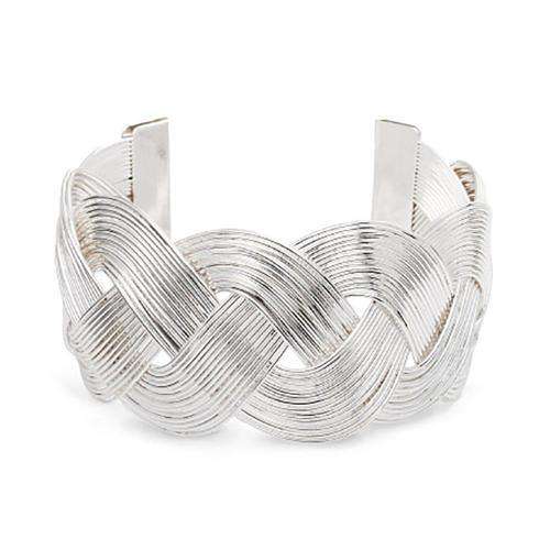 Silver Cuff Bracelet in Braided Design