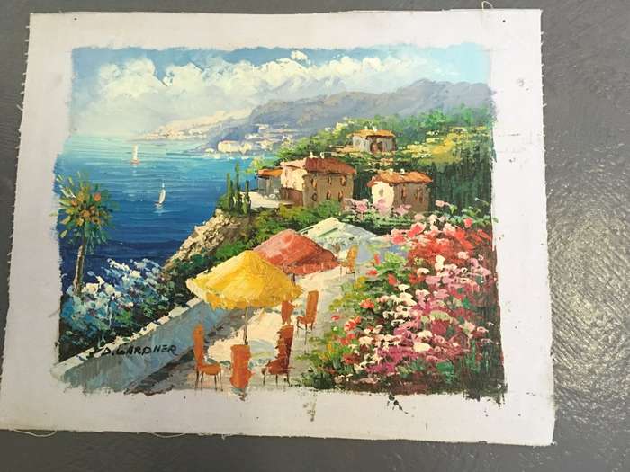 D Gardner - Mediterranean Scene - Acrylic on canvas unframed