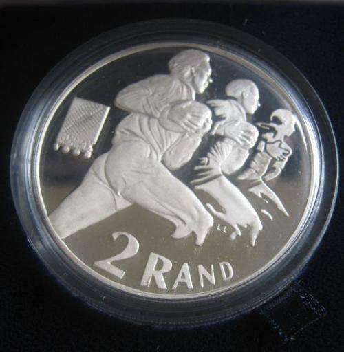 *** 1995 - SILVER R2 SERIES - RUGBY  -IN SA MINT BOX AS ISSUED ***