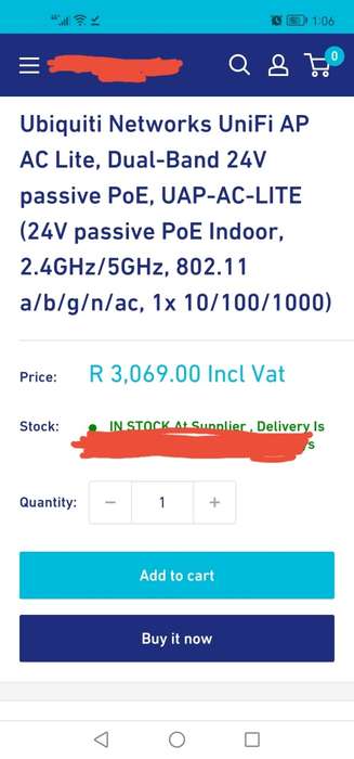 Ubiquiti Unify AP AC Lite Indoor PoE | Brand New In Box | Access Point | Retails For R2999