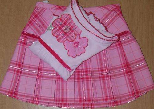 Wollies  Girls long sleeve top with matching plaid skirt..2 to 3 years old!