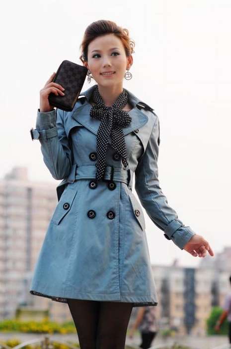 Women's Double-breasted Short Trench Coat