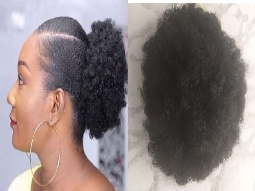 Afro Bun Pony Drawstring Black same day dispatch