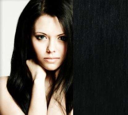 100% Indian Remy clip in hair extensions Jet Black in stock//40cm //same day courier