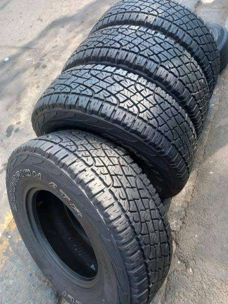 Set of 265/60/18 × 4 Pirelli Scorpoin ATR. Tyres have approx 80% life