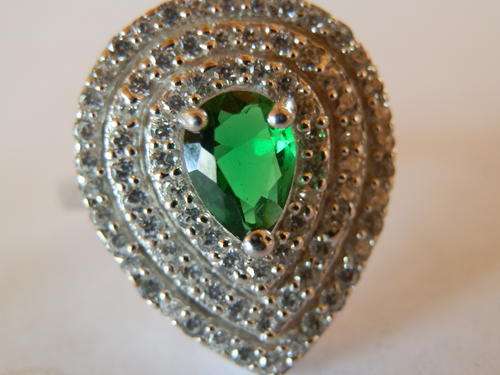 New solid sterling silver emerald and topaz ring - two (2) weeks to pay