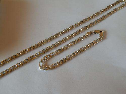 Heavy - 34.5 gram - sterling silver bracelet and chain  - thirty (30) days to pay