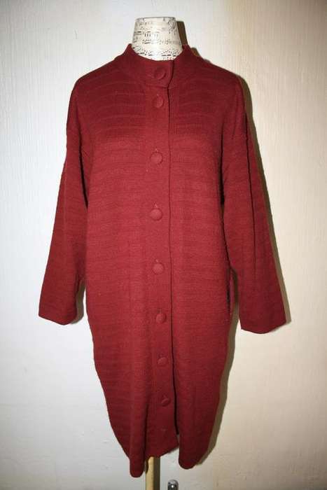 Vintage Maroon Long Length Cardigan Size:M